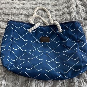 The Penalty Box Hockey Navy Blue Tote Bag with Rope Handles